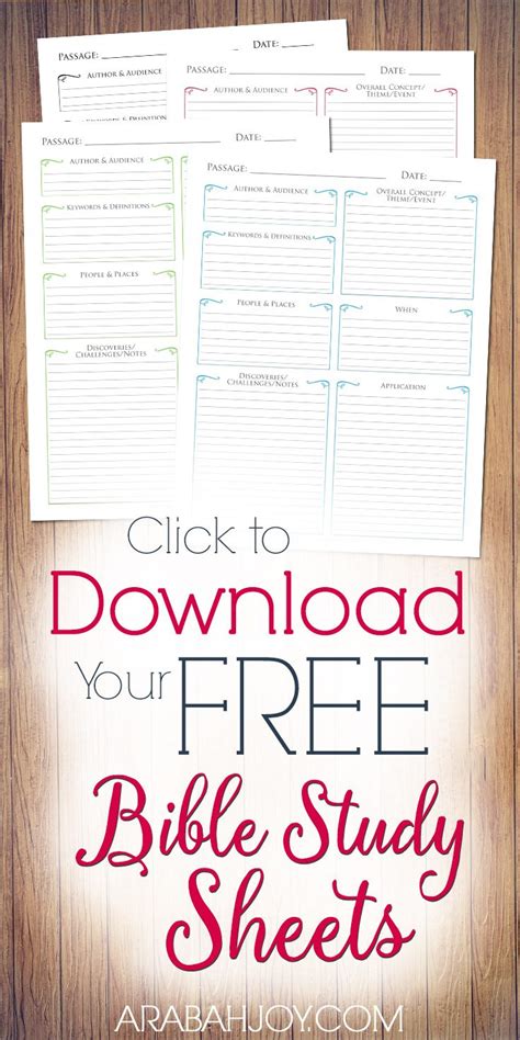 Grab Your Free Bible Study Printables And Dive Deeper Into