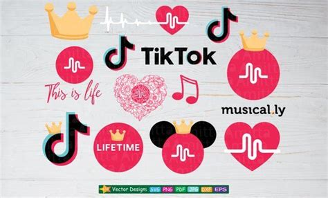 Set Of Musically Svg Files For Cricut Tik Tok Logo 12 Vector Clipart