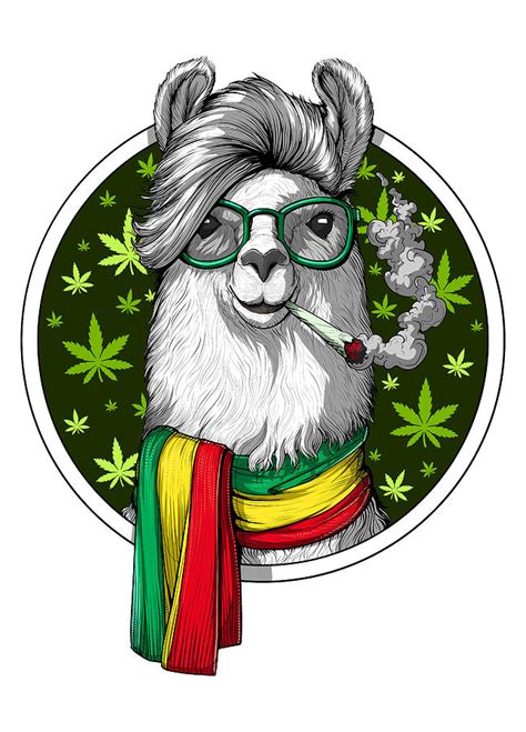 Llama Smoking Weed Digital Art By Nikolay Todorov Pixels