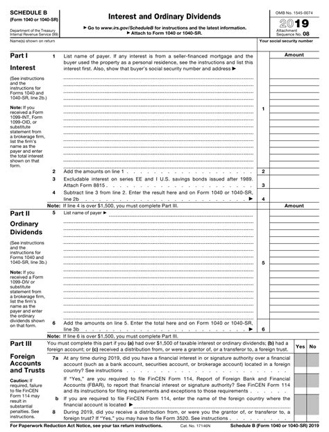 Irs Form 1040 1040 Sr Schedule B Download Fillable Pdf Or Fill Online