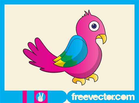 Colorful Bird Character Vector Art And Graphics