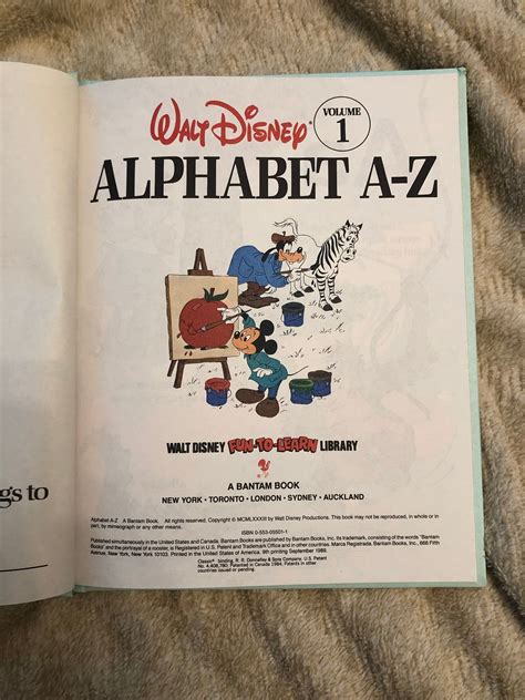 Vintage Walt Disney Alphabet A Z Book Volume Etsy