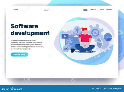 Web Page Design Templates For Software Development Stock Vector