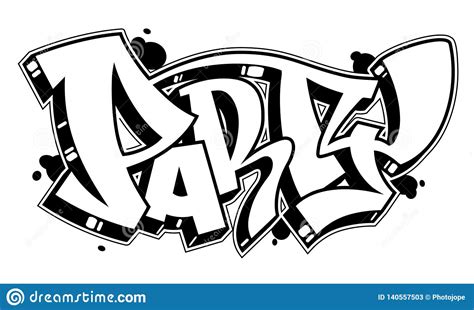 Party Word In Graffiti Style Vector Text Stock Vector