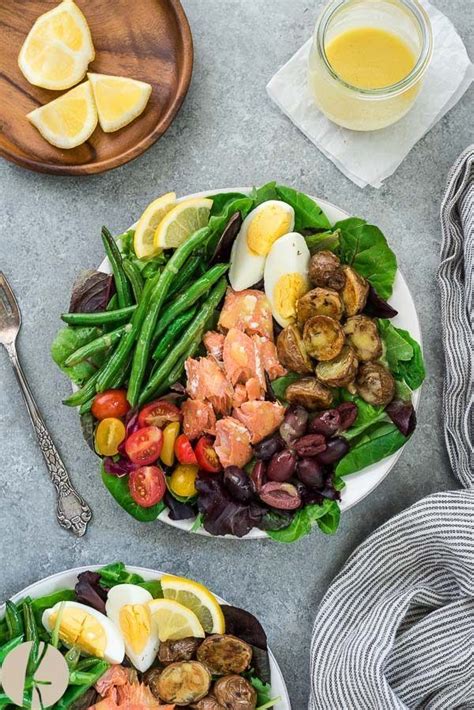 Salmon Nicoise Salad Is A Classic French Salad With Wild Salmon Tossed