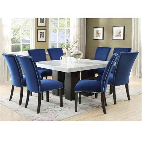 Steve Silver Camila 9 Piece Dining Set With Marble Table Top Standard