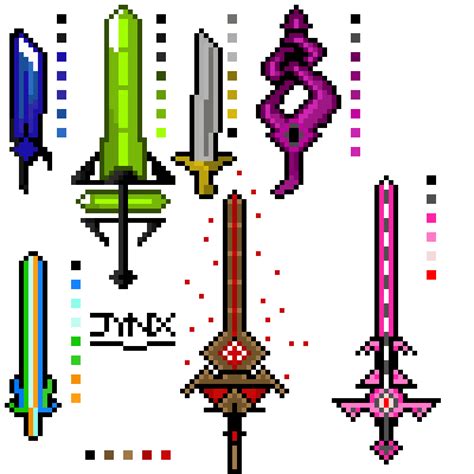 Minecraft Sword Pixel Art Grid