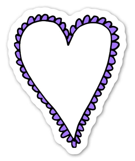 Buy Purple And White Heart Die Cut Stickers Stickerapp