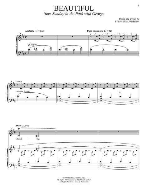 beautiful sheet music stephen sondheim piano and vocal