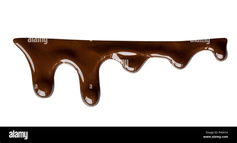 Melted Chocolate Dripping Isolated On White Background Stock Photo Alamy