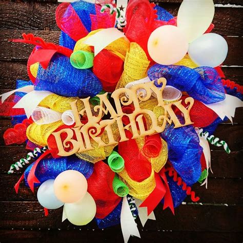 Deco Mesh Happy Birthday Wreath 💞 By Fairytale Crafts Uk Birthday