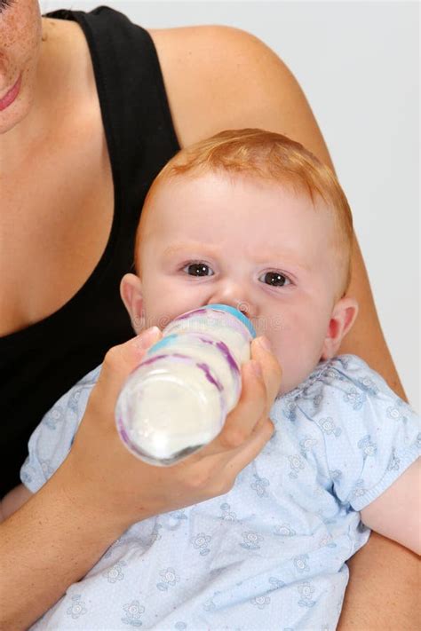 Baby Drinking A Bottle Stock Image Image Of Milk Baby 48943579