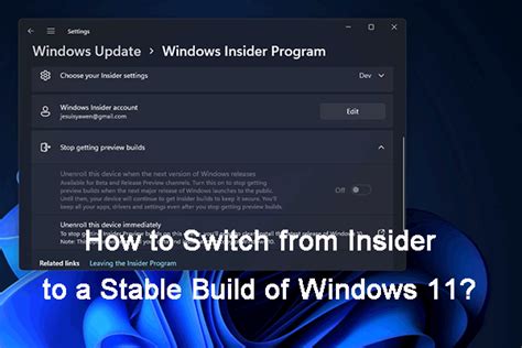 How To Switch From Insider To A Stable Build Of Windows 11