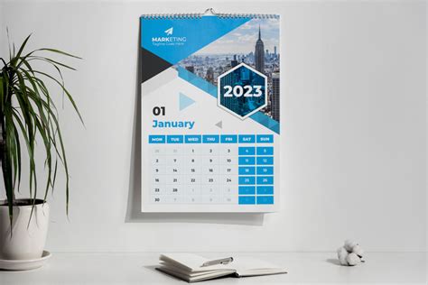 12 Page Wall Calendar 2023 Modern Wall Calendar Design For New Year