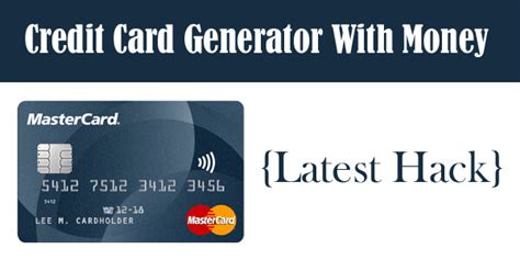 Check spelling or type a new query. Credit Card Generator With Money 2021 {Latest Hack}