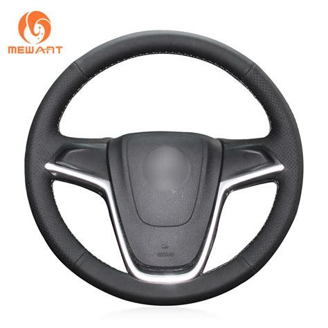 Mewant Comfortable Soft Durable Black Genuine Leather Car Steering