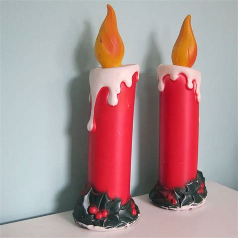 Christmas Candle Blow Mold Lights Candle Lights Vintage | Etsy