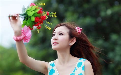 1920x1200 girl asian flower flowers wallpaper coolwallpapers me
