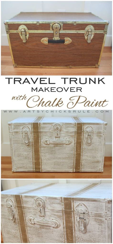 Travel Trunk Chalk Paint Makeover Travel Themed Tour Chalk Paint