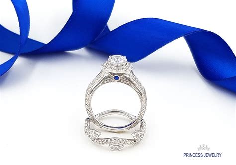 Timeless Engagement Ring With A Hint Of Genuine Sapphire These Rings