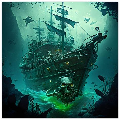 Sunken Pirate Ship Etsy