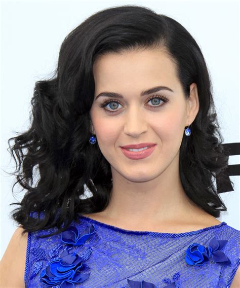 Katy Perry Medium Wavy Black Hairstyle Hairstyles