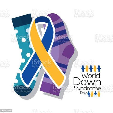 Kampanye Acara Undangan Kartu Hari Down Syndrome Dunia Ilustrasi Stok