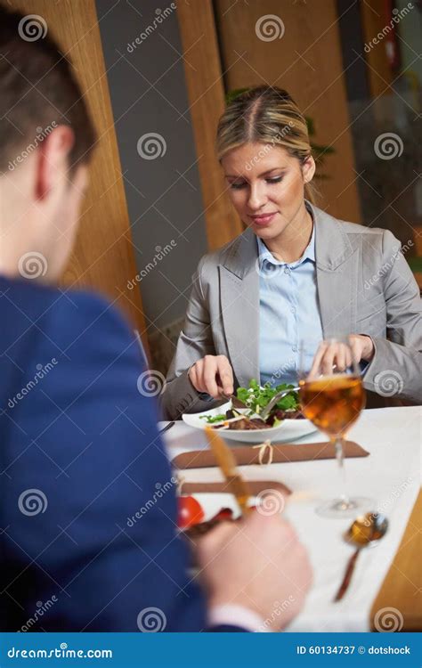 Business Couple Having Dinner Stock Image Image Of Meal Menu 60134737