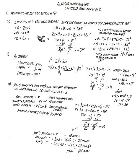 Algebra word problems no problem! Cobb Adult Ed Math: 2011-06-05