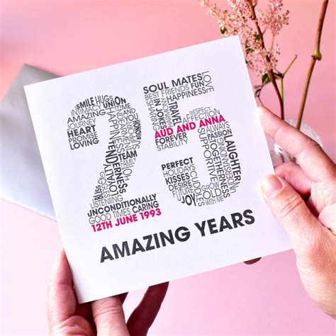 Personalised Silver Wedding Anniversary Card Marriage Anniversary Cards