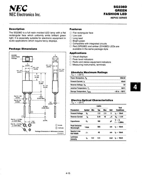 Sg238d Led Datasheet Pdf Green Led Equivalent Catalog