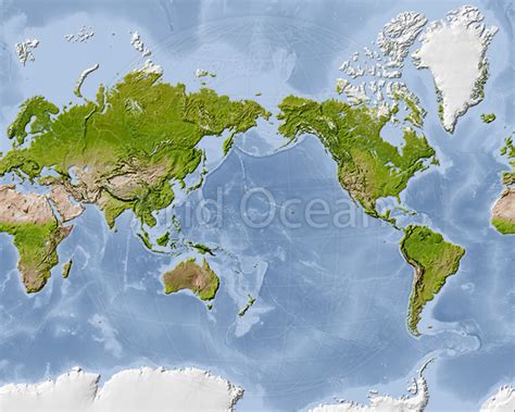 Map Of The World In Mercator Projection Shaded Relief The Map Colors Images