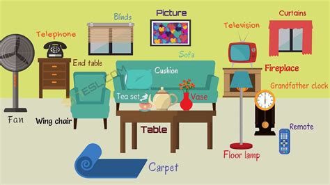 Below is a list of trending, descriptive and action words that are. Living Room Furniture: Names of Living Room Objects • 7ESL ...