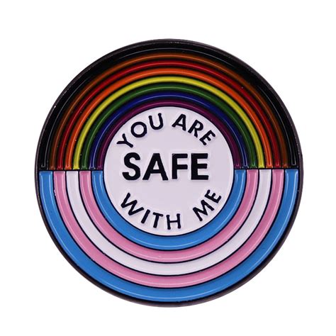 Prideoutlet Rainbow You Are Safe With Me Rainbowtransgender Lapel Pin