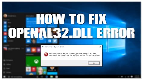 How To Fix Openal Dll Not Found Or Missing Errors Cychacks