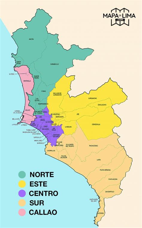 Mapa De Las Regiones De La Provincia De Lima