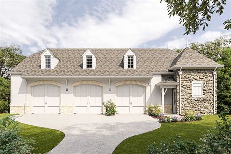 Our carriage houses typically have a garage on the main level with living quarters above. 5-Car Garage with Attached Office - 25689GE ...