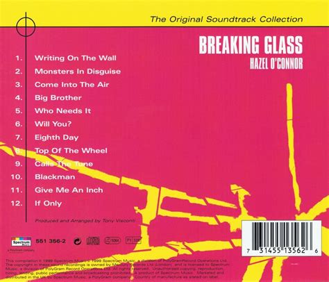 Hazel O Connor Official Discography Breaking Glass 1987