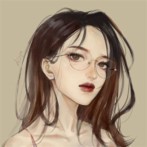 Random Painting Illustrations Girls With Glasses Anime Art Girl Digital Art Drawings Estj