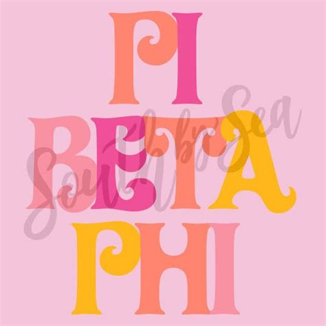 The Letters Are Painted In Pink Yellow And Orange On A Light Pink