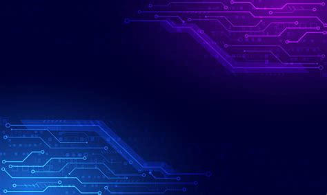 Circuit Board Technology Background Purple And Blue Light Banner