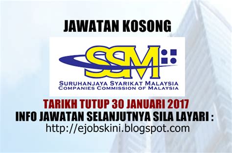 Suruhanjaya syarikat malaysia is a government office in pahang. Jawatan Kosong Suruhanjaya Syarikat Malaysia (SSM) - 30 ...