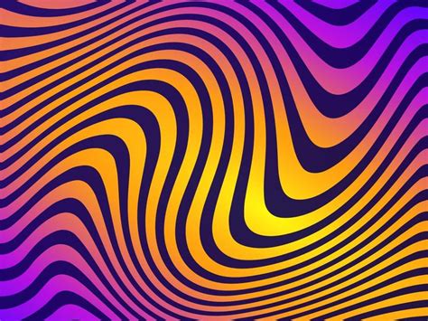 Colorful Wavy Lines Vector Background Vector Background Trippy