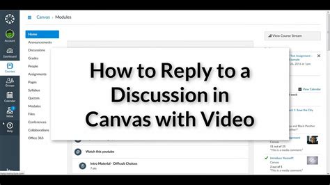 Reply To A Discussion Post With Video In Canvas Lms Tutorial For