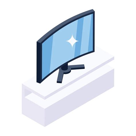 An Icon Design Of Curved Screen Isometric Style Of Liquid Crystal