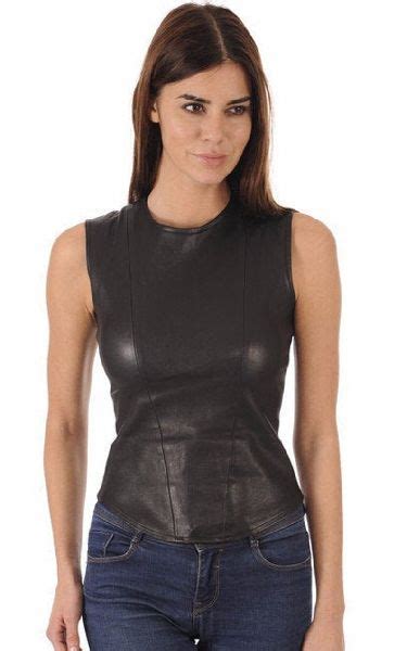 Sleeveless W10 Women Leather Top Size S Xl Pattern Plain At Rs 89 Piece In Delhi