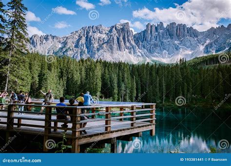 Dolomites Italy Carezza Lake Lago Di Carezza July 2020 Karersee With