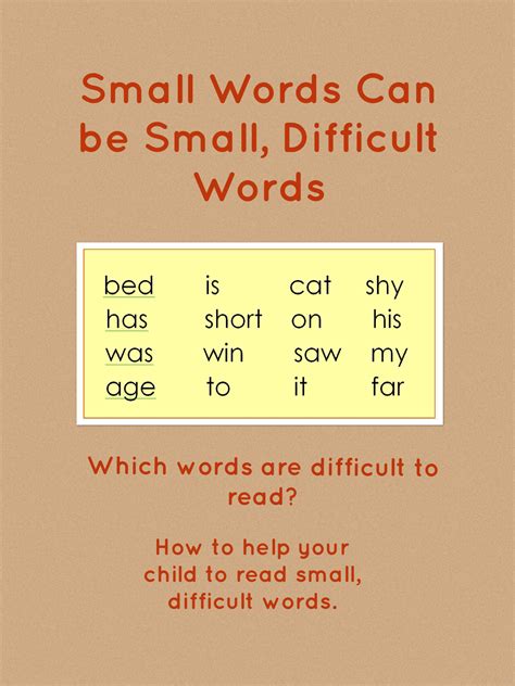 Small Words can Be Small Difficult Words! - Maggie Tanner