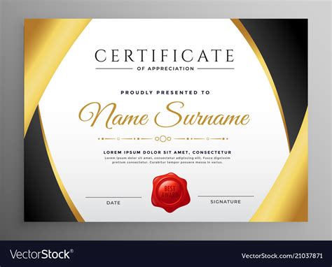 Premium Certificate Of Appreciation Template Vector Image