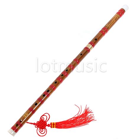 Kmise Red Chinese Musical Instrument Traditional Handmade Dizi Bamboo